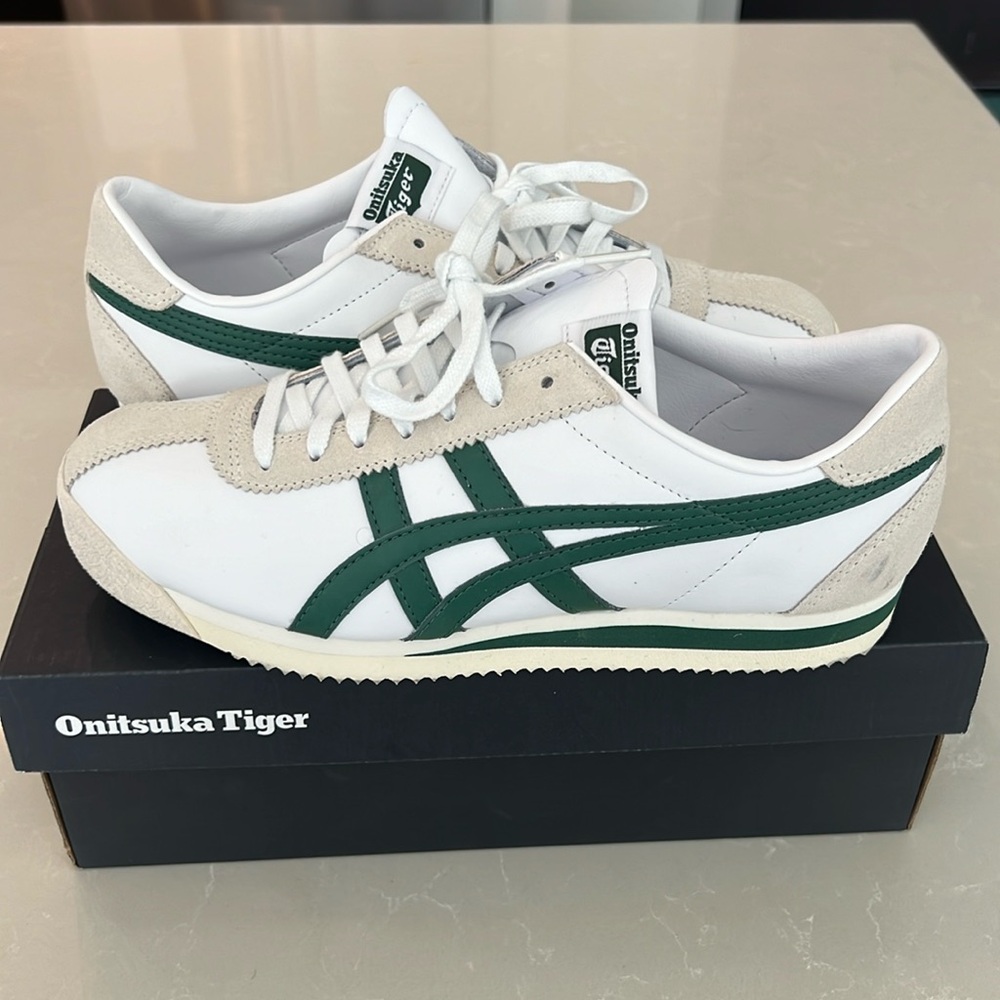 Onitsuka Tiger Corsair Asics Shoes - White and Green mens 8